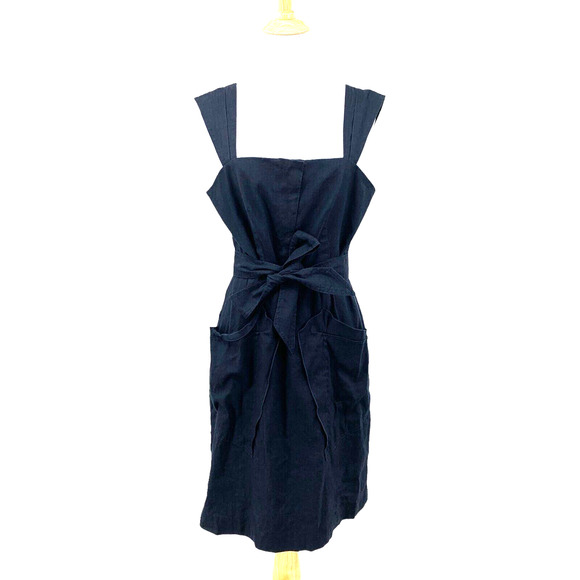 TAHARI Linen Blend Long Sleeve Tiered Shirt Dress With Tie Waist main image 0